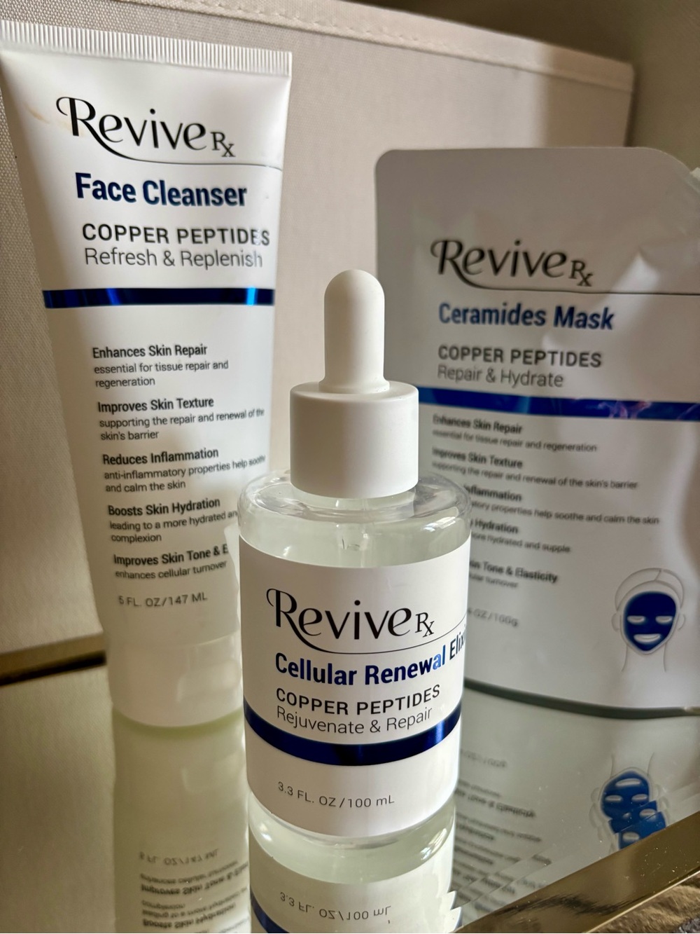 Brand New Revive Rx Copper Peptides Skincare Set - 3 Pc Bundle